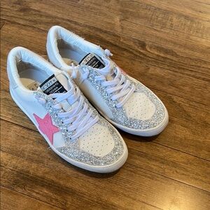 Vintage Havana White Glitter Sneakers